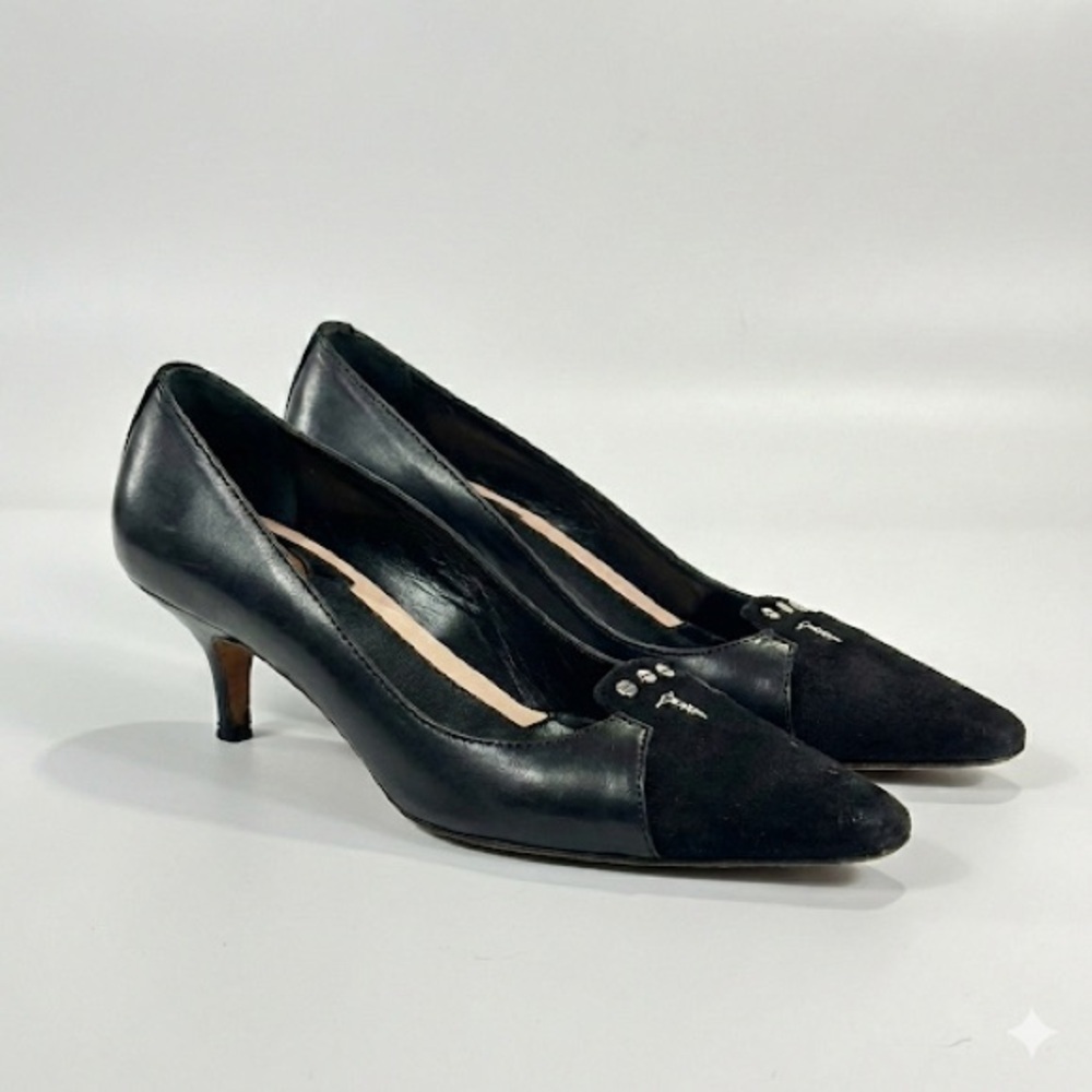 Trussardi work pumps Italian leather suede pointed toe EU 39